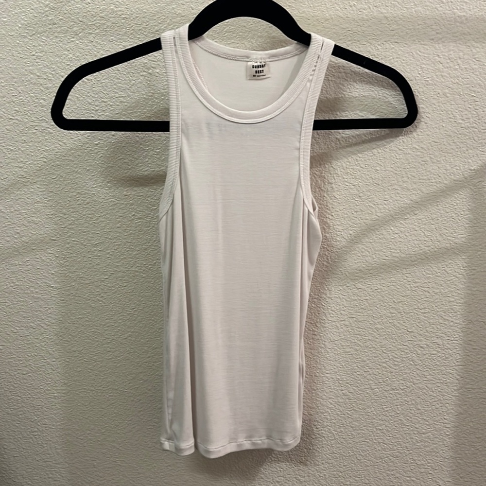 ARITZIA SUNDAY BEST TANK WHITE